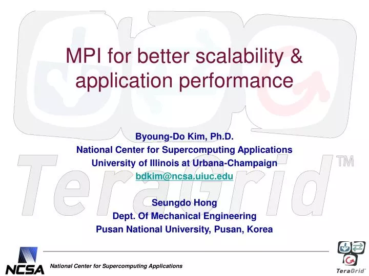 mpi for better scalability application performance