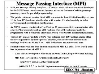 Message Passing Interface (MPI)