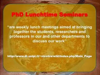 PhD Lunchtime Seminars