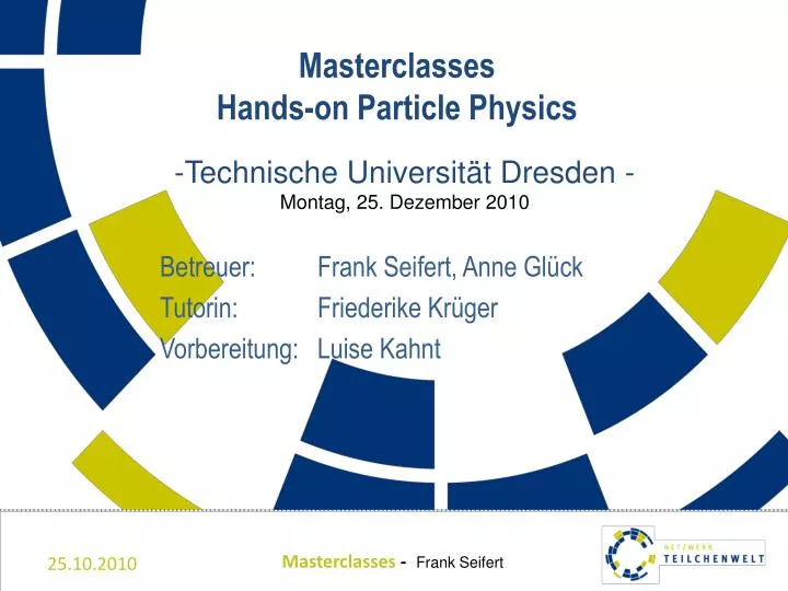 masterclasses hands on particle physics