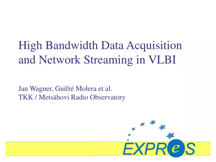 high bandwidth data acquisition and network streaming in vlbi
