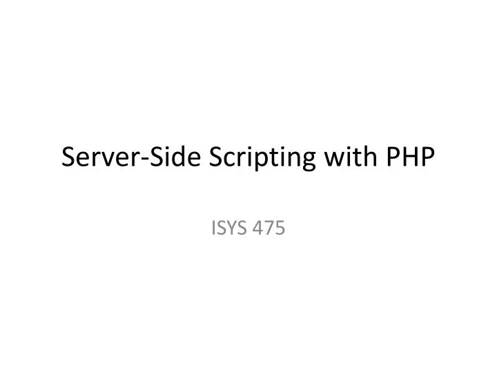 server side scripting with php