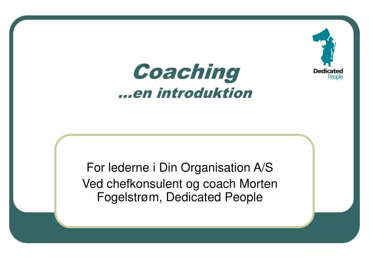 coaching en introduktion
