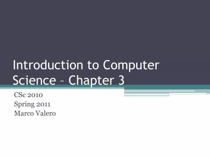 introduction to computer science chapter 3