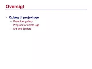 oversigt