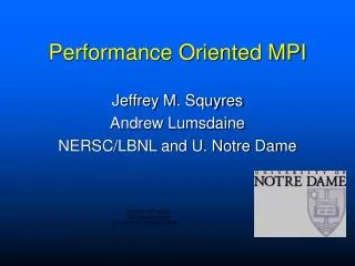 Performance Oriented MPI