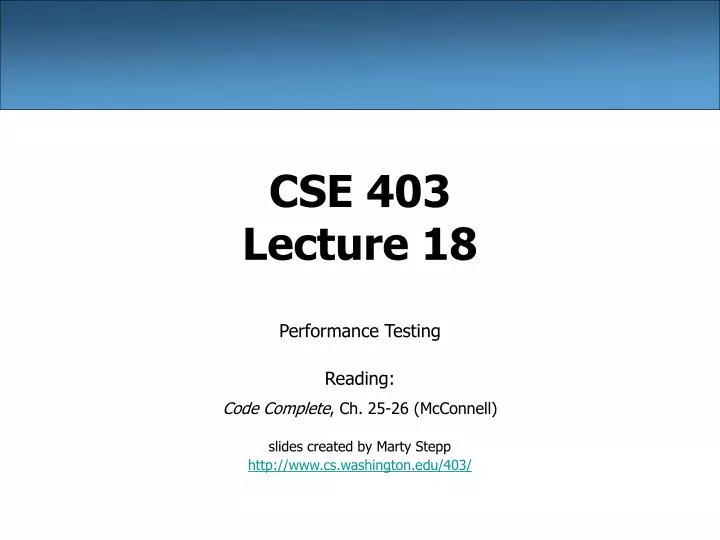 cse 403 lecture 18