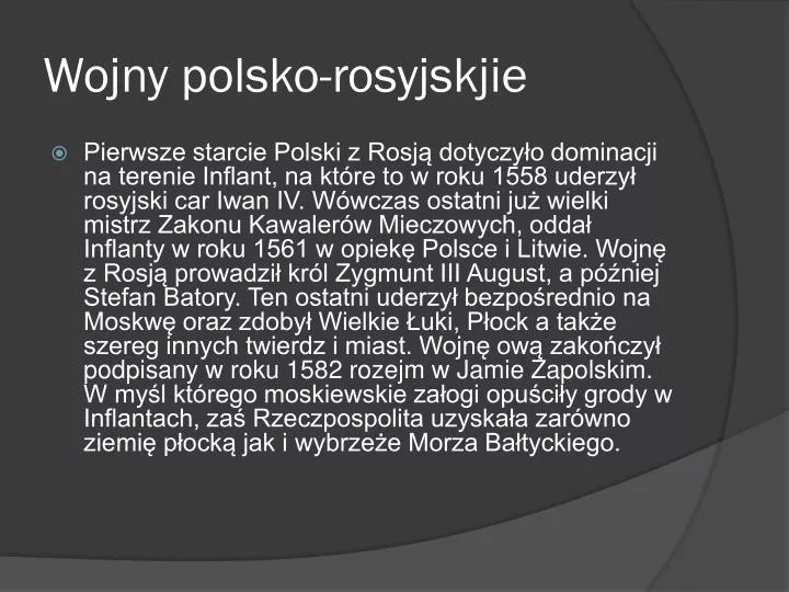 wojny polsko rosyjskjie