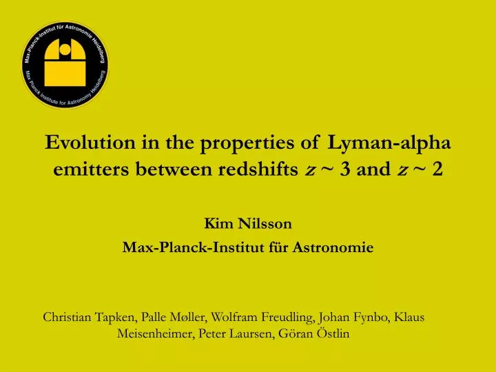 evolution in the properties of lyman alpha emitters between redshifts z 3 and z 2