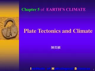 Plate Tectonics and Climate
