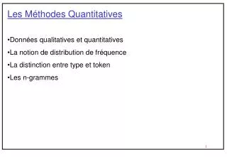 les m thodes quantitatives