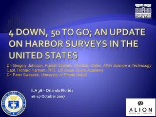 4 down, 50 to go; an update on harbor surveys in the United States