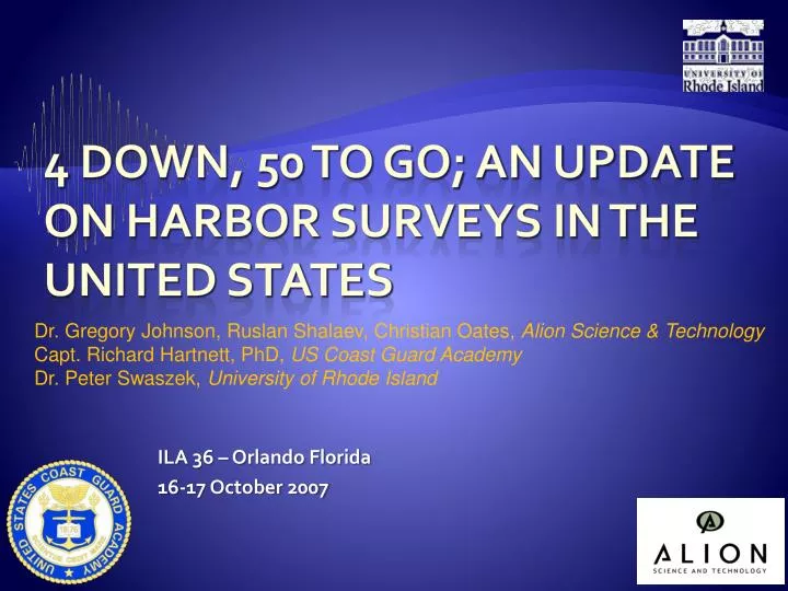 4 down 50 to go an update on harbor surveys in the united states