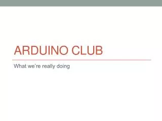 Arduino club