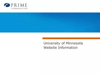 University of Minnesota Website Information