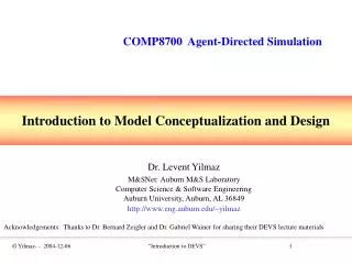 Introduction to Model Conceptualization and Design