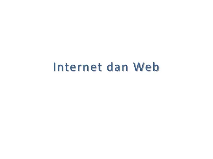 internet dan web