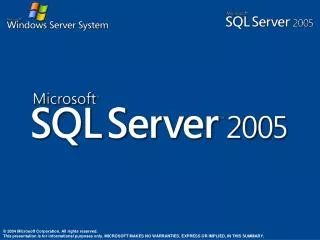 SQL Server 2005 Overview