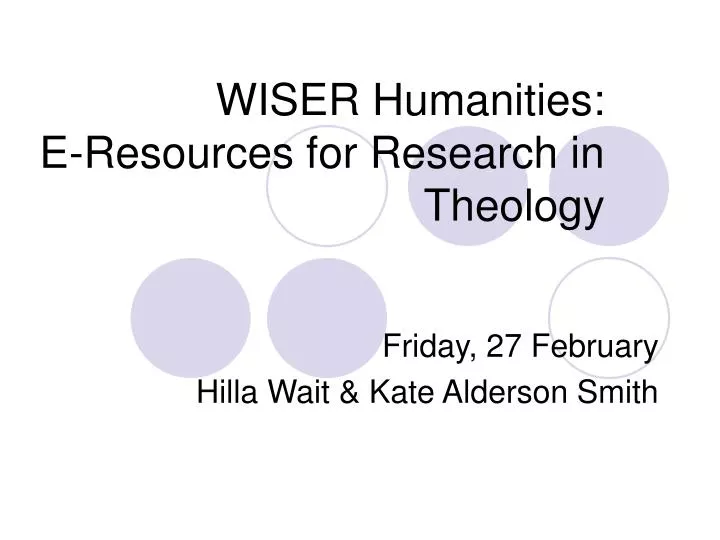 wiser humanities e resources for research in theology