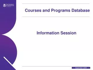 Courses and Programs Database