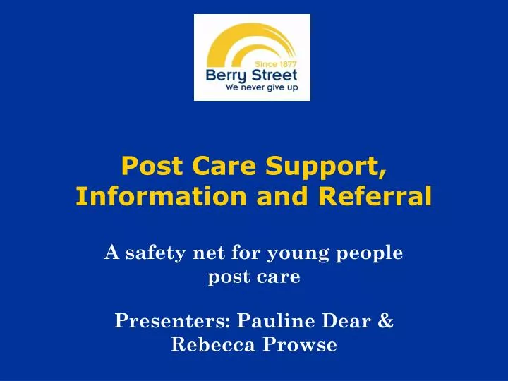 post care support information and referral