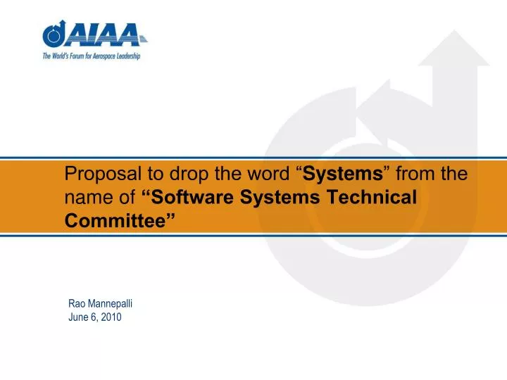 proposal to drop the word systems from the name of software systems technical committee