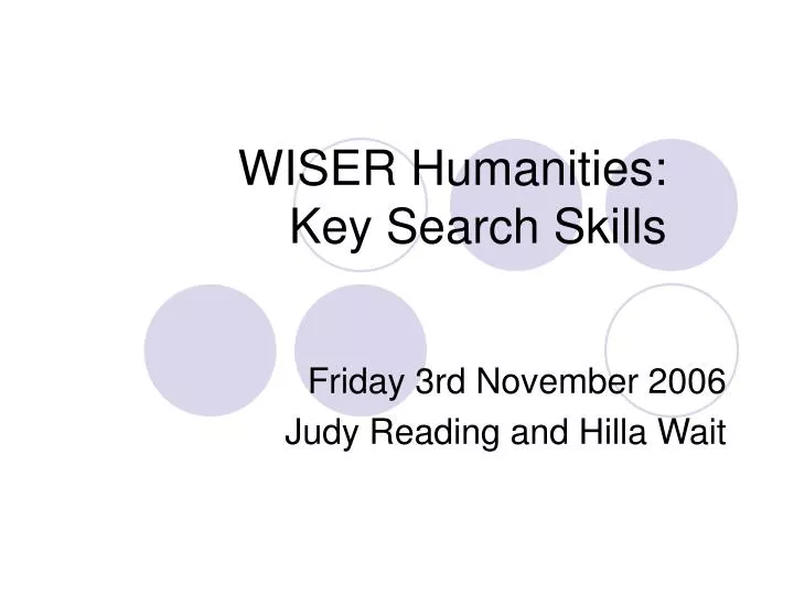 wiser humanities key search skills