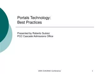 Portals Technology: Best Practices