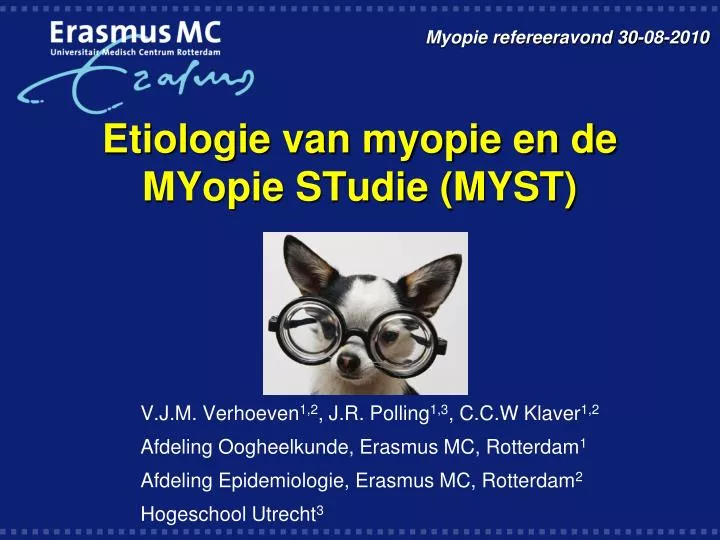 etiologie van myopie en de myopie studie myst
