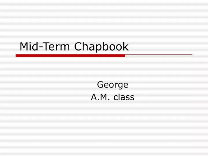 mid term chapbook