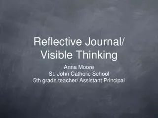 Reflective Journal/ Visible Thinking