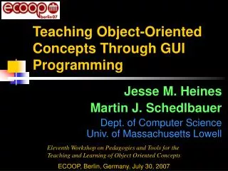 Teaching Object-Oriented Concepts Through GUI Programming