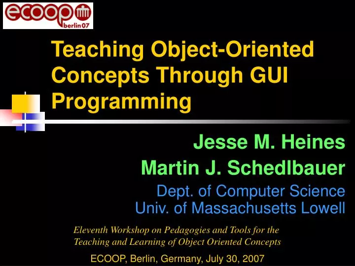 teaching object oriented concepts through gui programming
