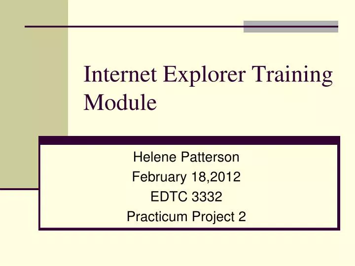 internet explorer training module
