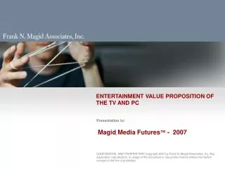 ENTERTAINMENT VALUE PROPOSITION OF THE TV AND PC