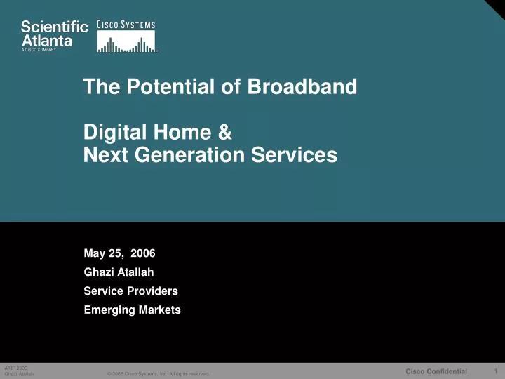 the potential of broadband digital home next generation services