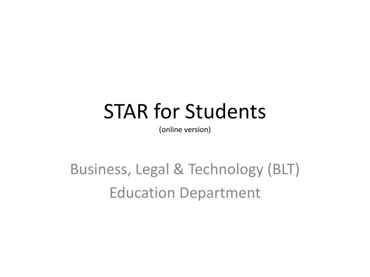 star for students online version