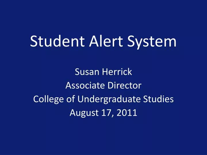 student alert system