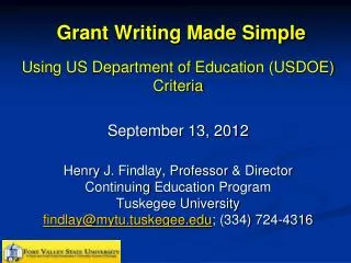 Grant Writing Made Simple