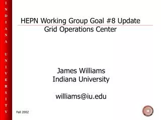 HEPN Working Group Goal #8 Update Grid Operations Center