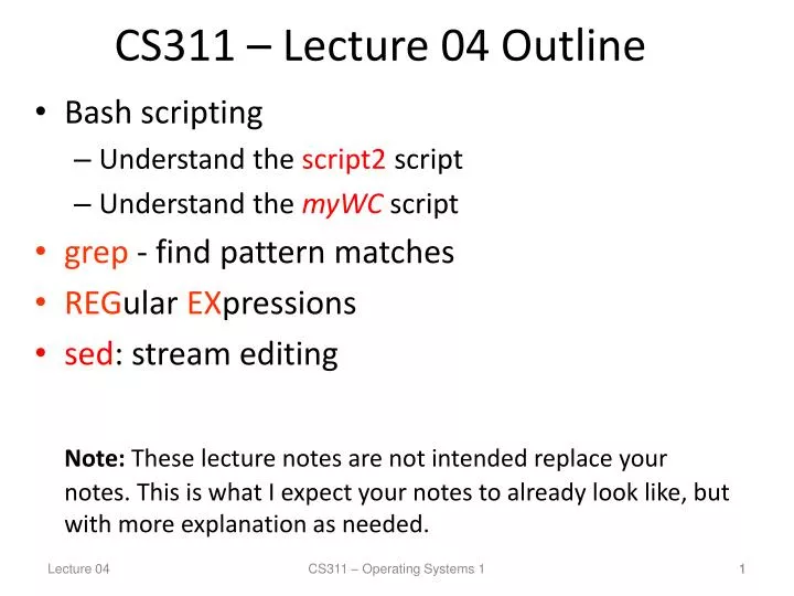 cs311 lecture 04 outline