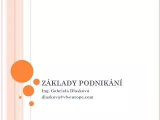 z klady podnik n