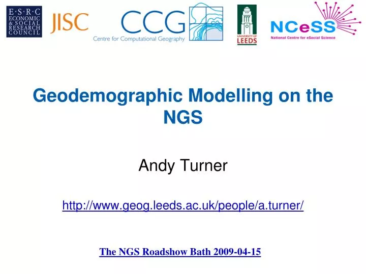 geodemographic modelling on the ngs
