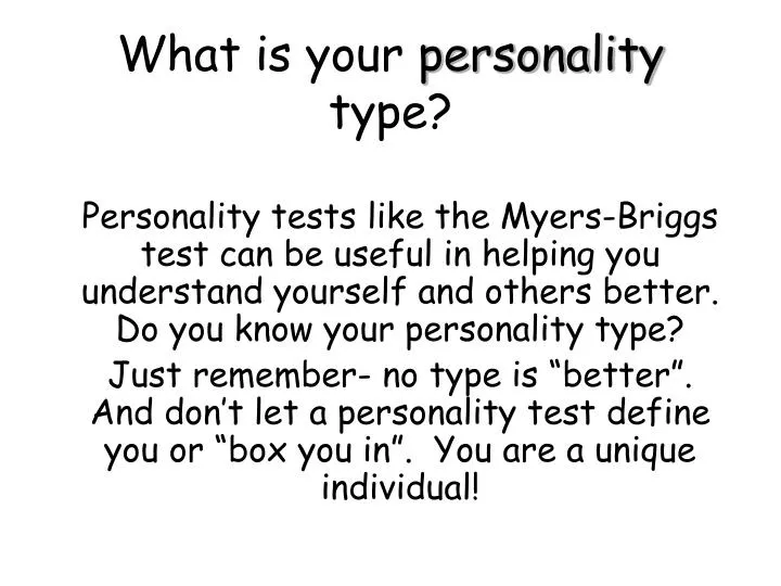 what is your personality type