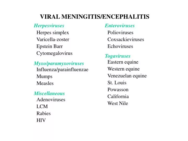 viral meningitis encephalitis