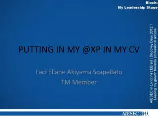putting in my @xp in my cv