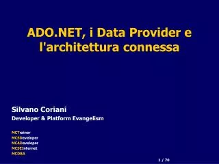 ADO.NET, i Data Provider e l'architettura connessa
