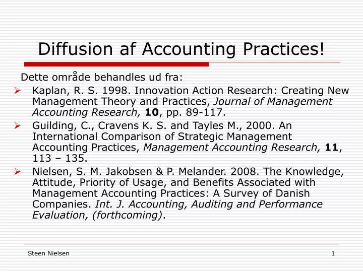 diffusion af accounting practices
