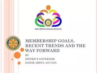 MEMBERSHIP GOALS, RECENT TRENDS AND THE WAY FORWARD
