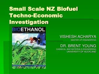 Small Scale NZ Biofuel Techno-Economic Investigation